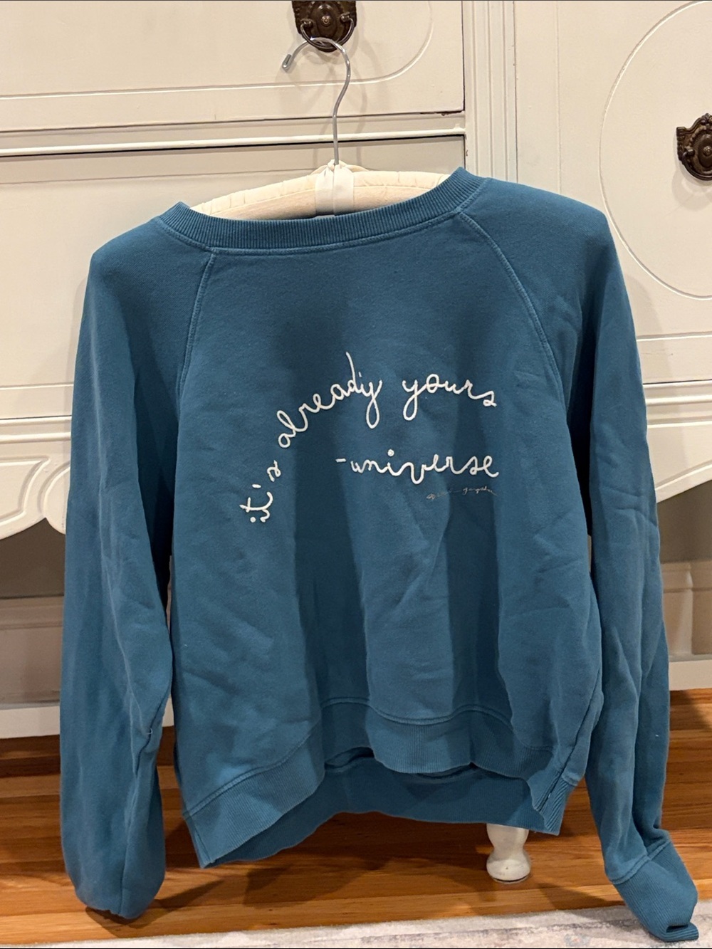 Spiritual Gangster Teal Crewneck Sweatshirt with White Script